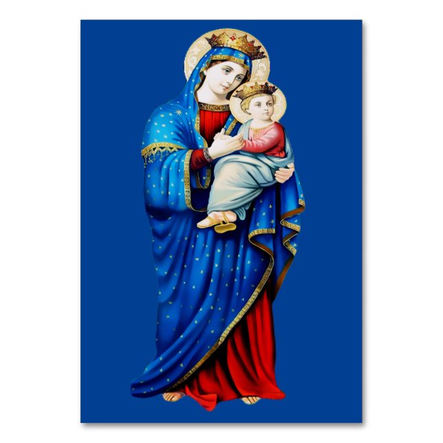 Numeração De Mesa Virgem Maria com Jesus Bebê (Frente)