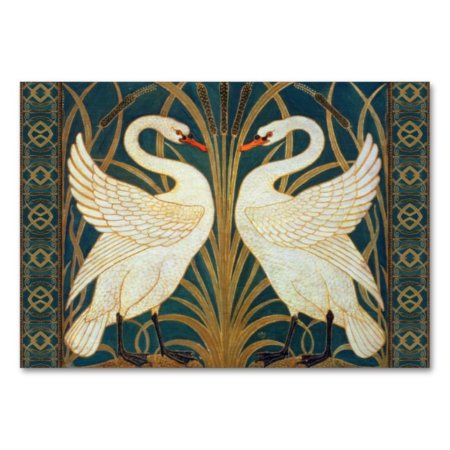 Numeração De Mesa Walter Crane Swan, Rush E Iris Art Nouveau (Frente)