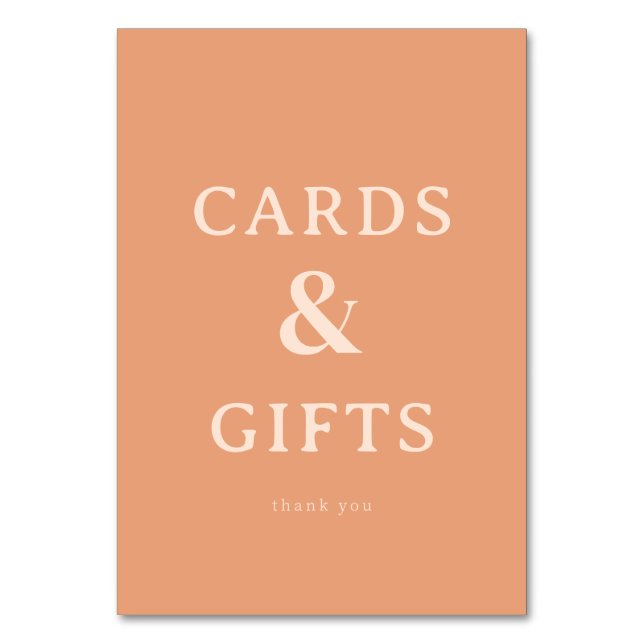 Numeração De Mesa Warm Peach Minimalist Gratitude Card (Frente)
