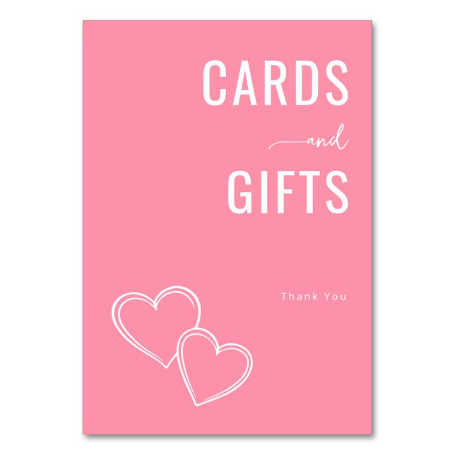 Numeração De Mesa Warm Pink Minimalist Gratitude Card (Frente)