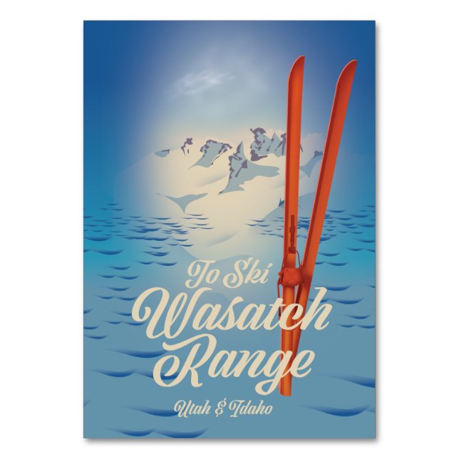 Numeração De Mesa Wasatch Range Utah & Idaho Ski poster (Frente)