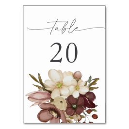 Numeração De Mesa Watercolor Boho Rose &Neutral Table 20 Number