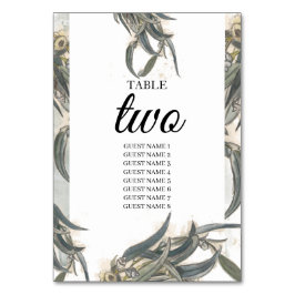 Numeração De Mesa Watercolor Eucalyptus Deixa Casamento Verde