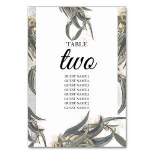 Numeração De Mesa Watercolor Eucalyptus Deixa Casamento Verde