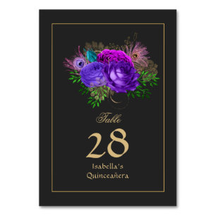 Numeração De Mesa Watercolor Floral espanhola Mardi Gras Quinceañera