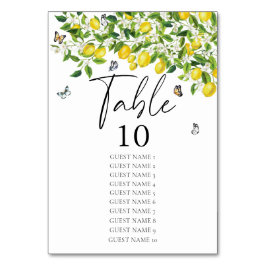 Numeração De Mesa Watercolor Lemon Wedding