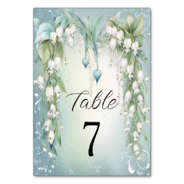 Numeração De Mesa Watercolor Lily do número da tabela do Vale