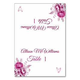 Numeração De Mesa Watercolor Magenta - Casamento De Aves De Capoeira