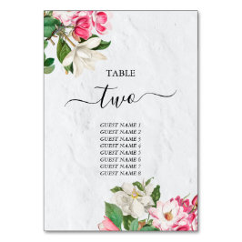 Numeração De Mesa Watercolor Magnolia Flores Número da Tabela Casada