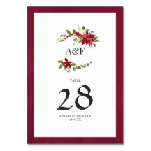 Watercolor Poinsettia e Holly Christmas