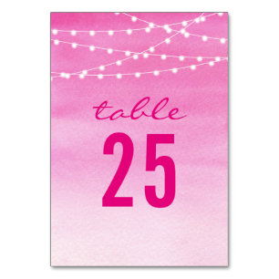 Numeração De Mesa Watercolor String Luzes Casamento