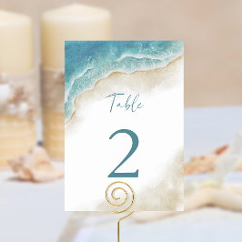 Numeração De Mesa Watercolor Summer Ocean Beach Wedding