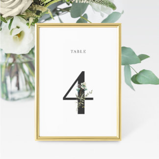 Numeração De Mesa Watercolor Wildflower Wedding Table Número 4