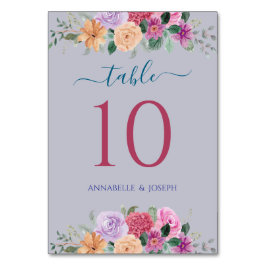 Numeração De Mesa watercolors Florals Modern Botanical Wedding