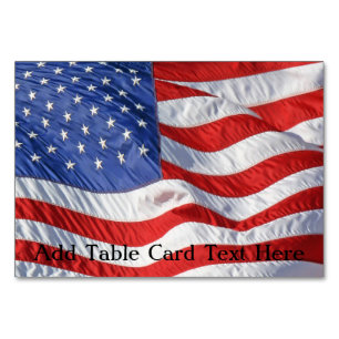 Numeração De Mesa Waving American Flag Patriótico