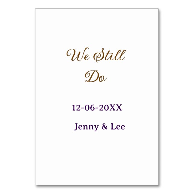 Numeração De Mesa We still do brown pink name date year boho retro s (Frente)