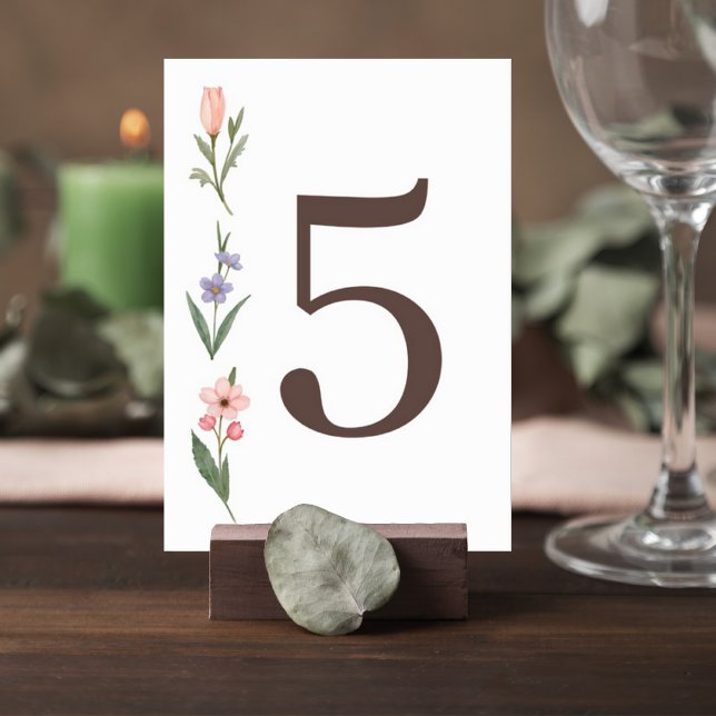 Numeração De Mesa Wedding Table Number Card with Botanical Design (Criador carregado)