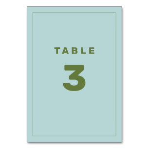 Numeração De Mesa Wes Anderson Inspirou número de tabela azul e verd