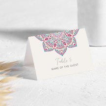 West Pacific Classic Mandala Wedding Place Card