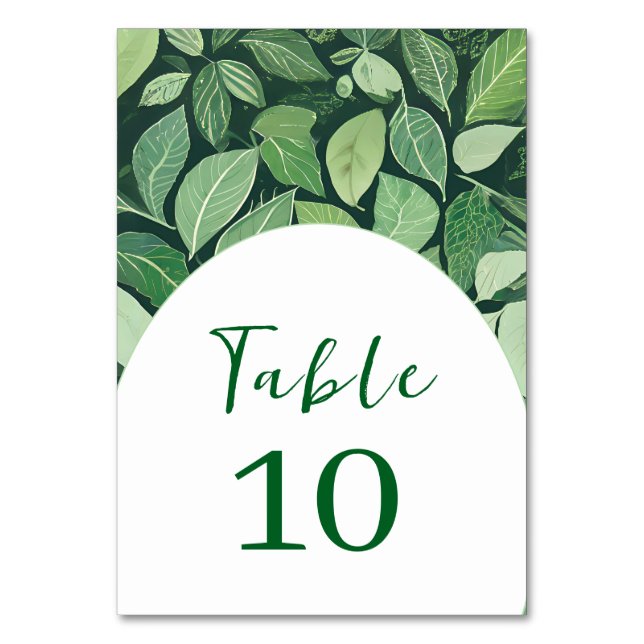 Numeração De Mesa Whimsical Green Deixa Casamento (Frente)