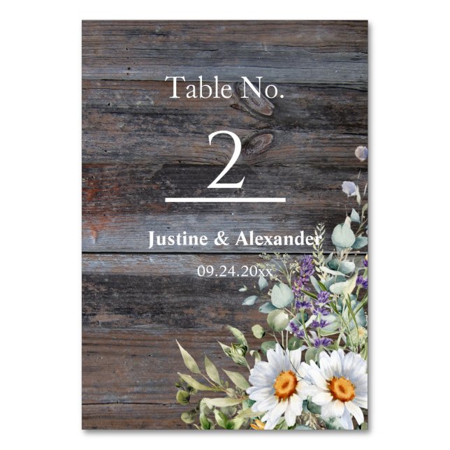 Numeração De Mesa White Daisy Wedding (Frente)