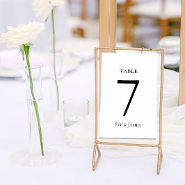 Numeração De Mesa White Elegant Font Modern Formal Wedding