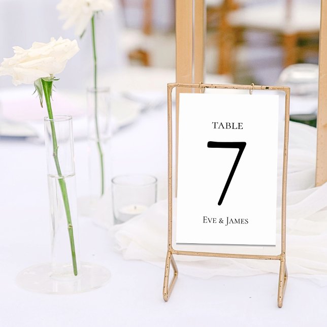 Numeração De Mesa White Elegant Font Modern Formal Wedding (Criador carregado)