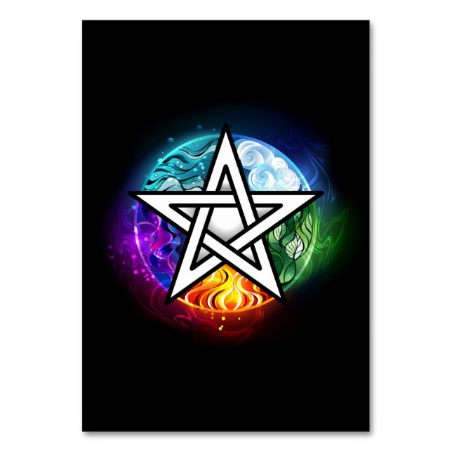 Numeração De Mesa Wiccan pentagram (Frente)