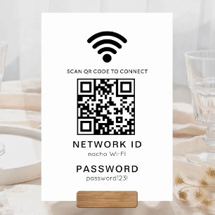 Numeração De Mesa Wifi QR Code Scanner Guest Wifi Password