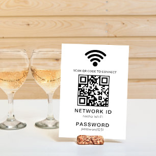 Numeração De Mesa Wifi QR Code Scanner Guest Wifi Password