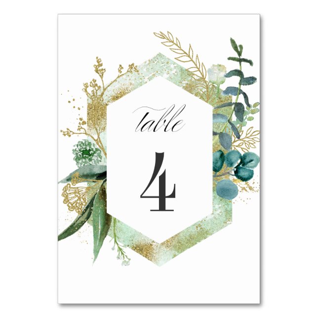 Numeração De Mesa Wild Meadow | Casamento Botânico Verde (Verso)