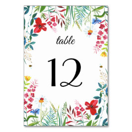 Numeração De Mesa Wild Meadow | Números De Mesa De Casamento De Flor