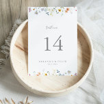 Numeração De Mesa Wild Multicolor Floral Wedding<br><div class="desc">Este número da mesa de casamento floral multicolor é perfeito para um casamento rústico. A design apresenta flores elegantes, cor-de-água, cor-de-rosa, pincelada, roxa, marinho e branca, com folhas verdes esmeraldas. Este é um número de tabela de dois lados. Adicione cada número de tabela de que você precisa ao seu carrinho...</div>
