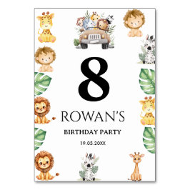 Numeração De Mesa Wild One Jungle Safari Birthday for Boys