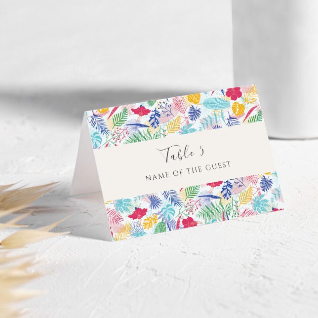 Numeração De Mesa Wild Rain Forest Evergreen Wedding Place card (Criador carregado)