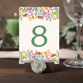 Numeração De Mesa Wildflower Botanical Wedding Table Number Card