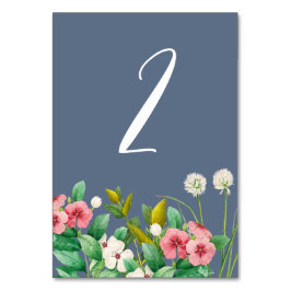 Numeração De Mesa Wildflower Periwinkle Dusty Blue Weding