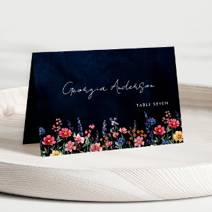 Numeração De Mesa Wildflower Rustic Country Guest Name Place Card