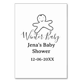Numeração De Mesa Winter baby shower cookie black scribble hand-draw