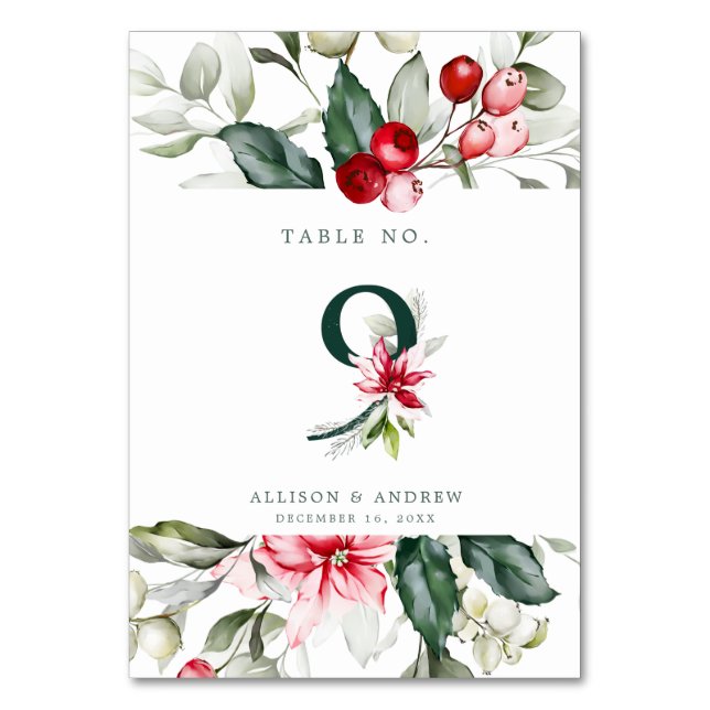 Numeração De Mesa Winter Berry | Quadro 9 (Verso)