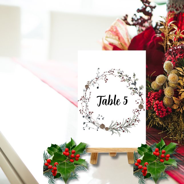 Numeração De Mesa Winterberry Rustic Boho Seating Chart (Criador carregado)