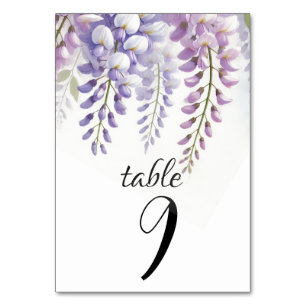 Numeração De Mesa Wisteria Floral Purple Elegant Flowers Casamento