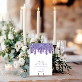 Numeração De Mesa Wisteria Garden Romance Purple Wedding Vertical
