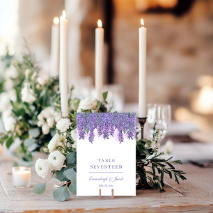 Numeração De Mesa Wisteria Garden Romance Purple Wedding Vertical