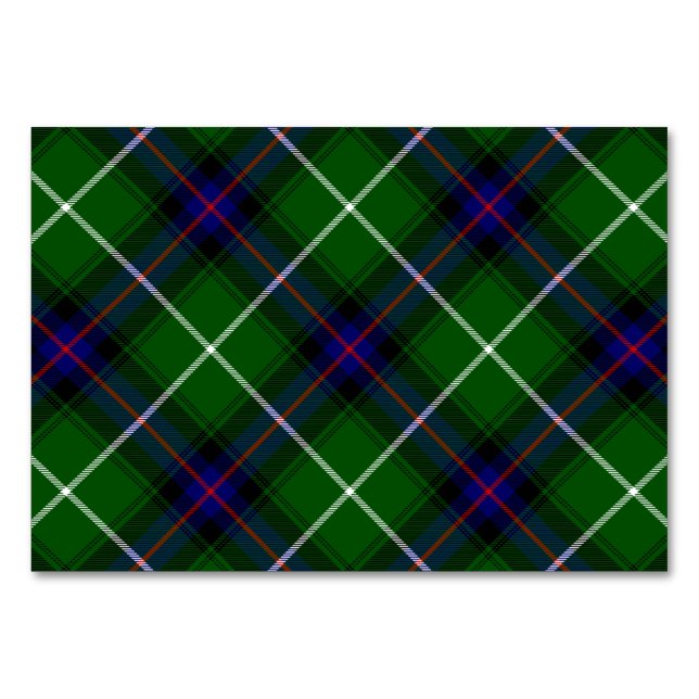 Numeração De Mesa Xadrez azul verde MacDonald tartan (Frente)