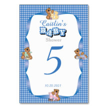 Xadrez do País Azul com Números de Tabela de Ursos