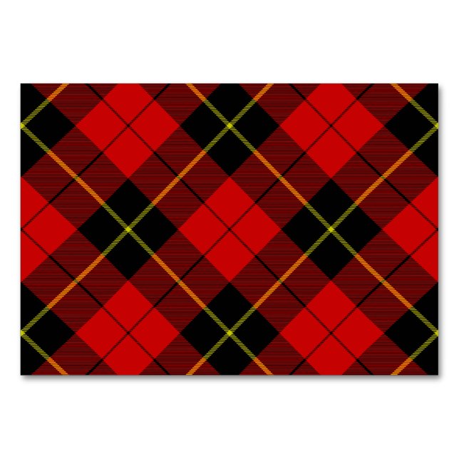 Numeração De Mesa Xadrez preto Wallace Tartan (Frente)