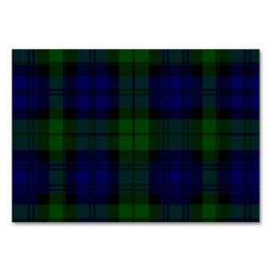 Numeração De Mesa xadrez verde azul de tartan Black Watch
