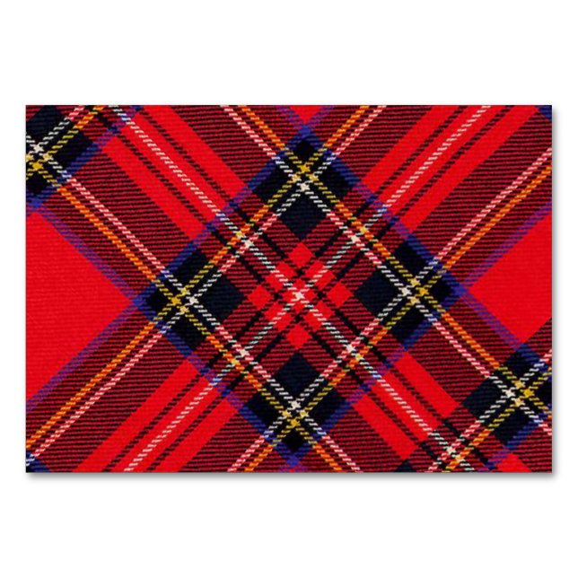 Numeração De Mesa Xadrez vermelha de Stewart tartan (Frente)