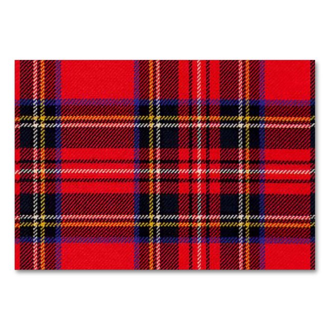 Numeração De Mesa Xadrez vermelha de Stewart tartan (Frente)